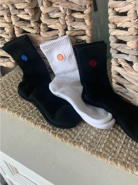 Brand New Lululemon athletica 3-Pack Logo Crew Socks L Unisex